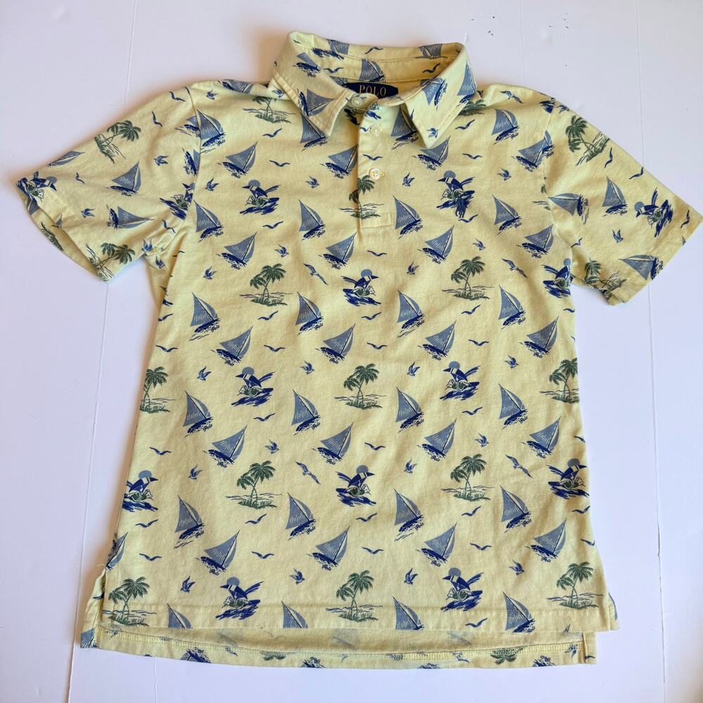 Polo Ralph Lauren Windsurfing Polo Bear Cotton Shirt Youth Medium 10-12 - Picture 2 of 8